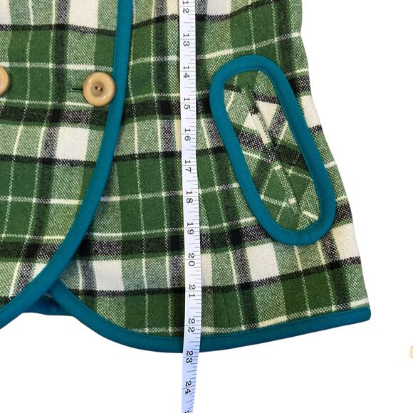 Anthropologie Tabitha Sz XSP Piper Plaid Coat Wool Blend Twee Retro Swing Style - Picture 8 of 16